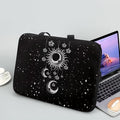 Sun Moon Stars Laptop Sleeve Case for Women Protective Soft Padded Zipper Cover Carrying Computer Bag Compatible with 12 Inch Notebook Chromebook Tablet, Galaxy Space, Black