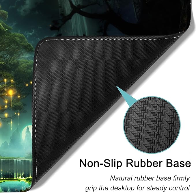 Large Mouse Pad, 31.5 x 11.8in Extended Gaming Mouse Pad with Stitched Edges, XXL Mousepad Protector Non Slip Rubber Base for Office and Home Writing Mat, Tree of Life Pattern Desk Mat