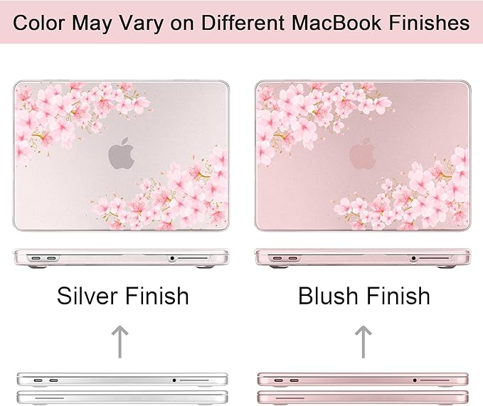 DONGKE for MacBook Neo 13 inch Case 2026 (Model A3404), Artistic Cherry Pattern Ultra Slim Frosted Matte Hard Shell, Anti-Scratch & Fingerprint Resistant Cover - Cherry Blossom