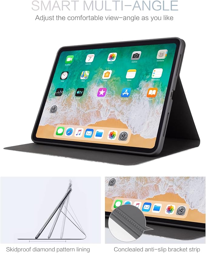 for iPad Air M4/M3/M2 11 Inch Case 2026, for iPad Air 5Th/4Th Gen Cases 10.9-inch, for iPad Pro 11 Inch Case 4Th/3Rd/2Nd/1St Generation, Multi-Angle View, Auto Wake/Sleep, Peach Blossom