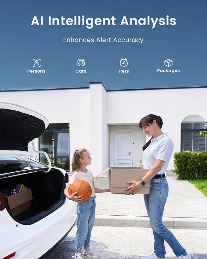 ieGeek Outdoor Camera Wireless Home Security Cameras Pan Rotating 180°, 2K Battery Powered WiFi Security Camera with AI Motion Detection, Color Night Vision, 2-Way Talk,IP66 Waterproof,No Monthly Fee