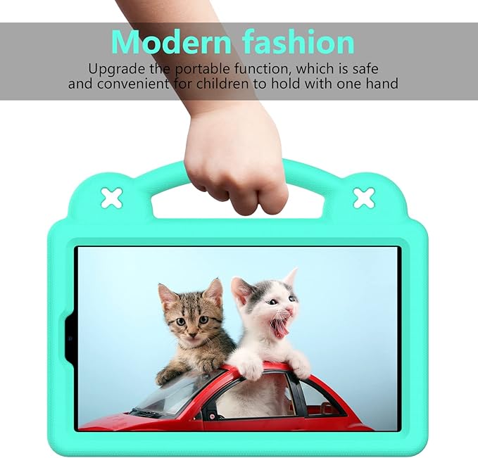 AKABEILA Compatible with Huawei MediaPad M3 Lite S 8.0/Samsung Tab A 8.0 2019 T290/T295/Tab A7 Lite 8.7 T220/T225 2021 Tablet Case, Kids Case with Shoulder Strap & Stand Handle Mint Green