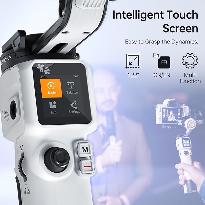 ZHIYUN Crane M3S [Office], 3-axis Lightweight Camera Gimbal Stabilizer for Mirrorless, Smartphone, GoPro Action Camera, 1.22" Color Screen, Bluetooth Control, Fill Light, Vertical Shooting