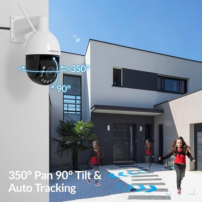 FOSCAM 4MP WiFi PTZ Outdoor Camera, 18X Optical Zoom with Auto Tracking, 2.4/5GHz WiFi Camera for Home Security, Person/Vehicle/Animal Detection, 656ft Night Vision, 350° Pan 90° Tilt, Two-Way Audio