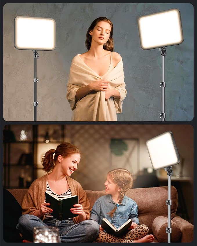 Torjim 12'' LED Video Light Kit | High Brightness | 5 Lighting Modes | 3000-6500K Studio Lights with Tripod Stand, Phone Holder &Wireless Remote | Professional Photography Lighting for Video Recording
