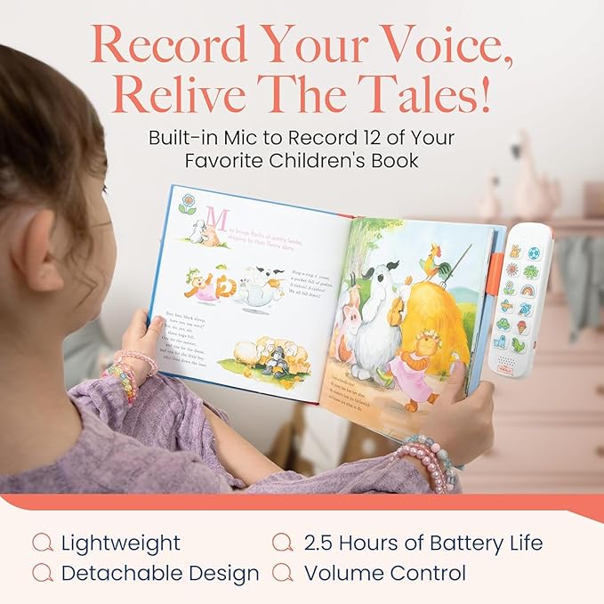 VoiceGift Play, Screen-Free Audio Recorder for Kids | Back to School Story Book Player with Fun Matching Stickers, Voice Notes, Student Aid & Routines for Child Connection, Busy Books for Toddlers