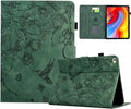 for iPad 9.7 Inch Case iPad 6th/5th Generation Case 2018 2017, Embossed Suede Leather Folio Stand Cover for iPad 9.7 inch/Pro 9.7/Air 2/Air 1, Auto Sleep/Wake, Green Bird Flower Embossing