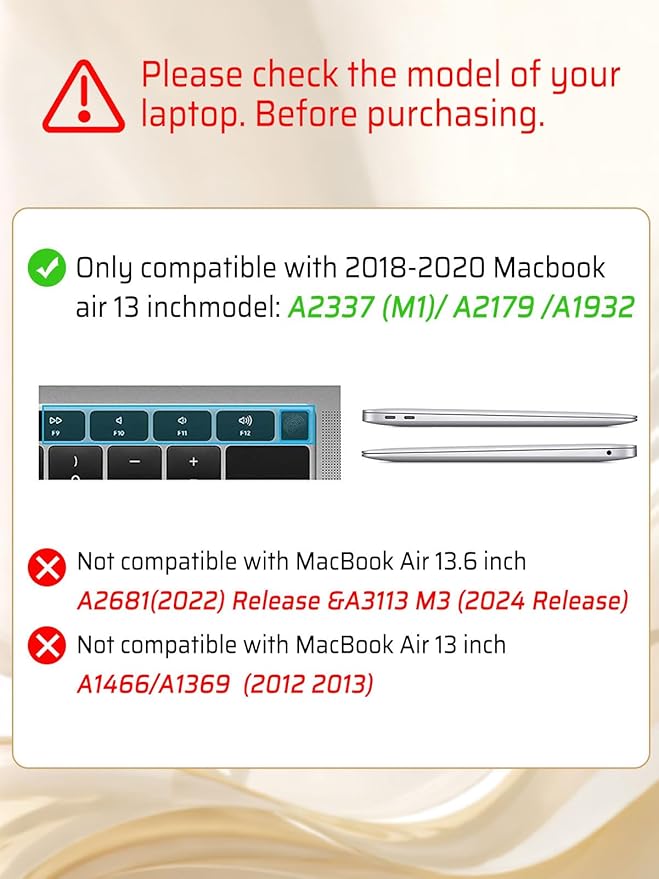 Seorsok Compatible with MacBook Air 13 Inch Case 2022 2021 2020 2019 2018 Release A1932 A2179 M1 A2337 Touch ID,Cute Striped Plastic Hard Shell Case with Keyboard Cover,Black & White Stripes