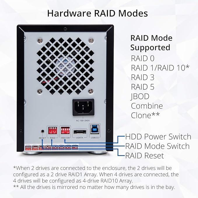 Syba 5 Bay Tool Less Tray Hot Swappable 2.5" 3.5" SATA III RAID HDD External USB 3.0 Enclosure Windows MacOS SY-ENC50118