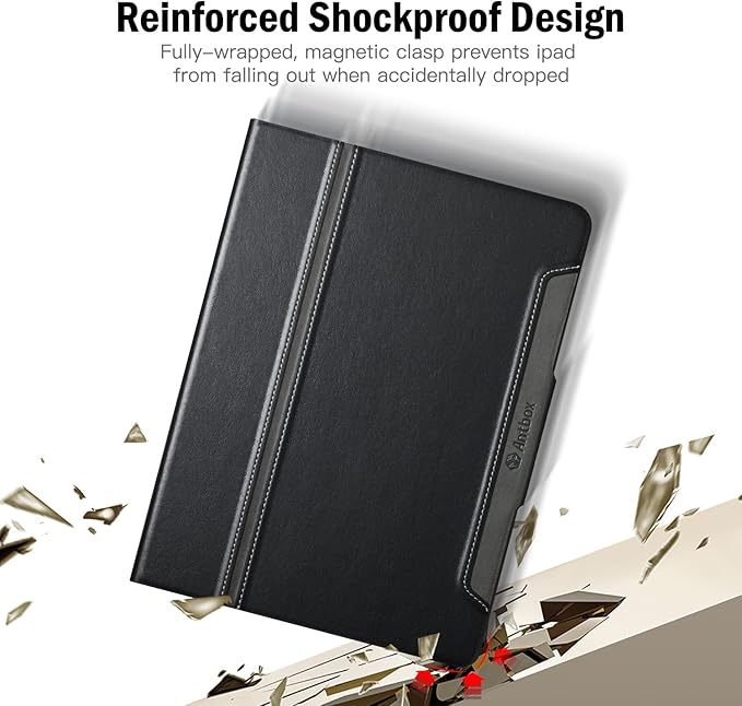 Antbox Case for iPad mini 7 A17 Pro, iPad mini 7th/6th Generation Case (2024/2021) with Pencil Holder Vegan Leather Smart Cover with Auto Sleep/Wake Stand Function