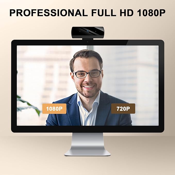 Diccik 1080P Webcam with Microphone, Full HD Video Calling Web Camera, HD Light Correction Streaming Webcam for Zoom/Skype/Teams, Plug and Play PC Camera Web cam for Windows & Mac