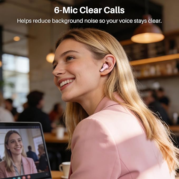 TOZO Hybrid Active Noise Cancelling Wireless Earbuds with 6 Mics AI Clear Call Ear Buds 68H Playtime with LED Display 32 Preset EQs via APP Bluetooth 5.3 IPX8 Waterproof in Ear Headphones