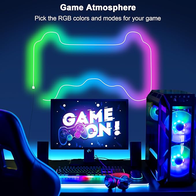 Cozylady RGB Neon LED Rope Lights, Waterproof Bluetooth APP Remote Control Music Sync Strip Lights, 24V Flexible DIY Silicone Light for Bedroom Home Indoor Outdoor Decor (6M/20Ft)