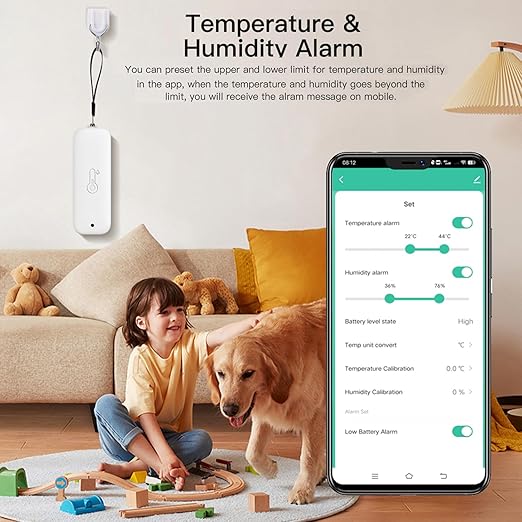 WiFi Thermometer Hygrometer: Smart Temperature Humidity Sensor with App Notification Alert, Data Storage Export, Calibrated Indoor Temperature Monitor, for Room Greenhouse Wine Cellar (2-Pack White)
