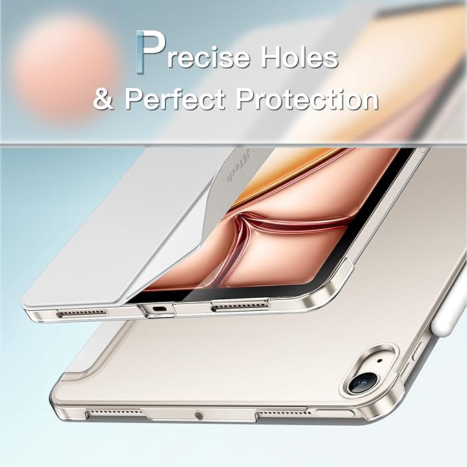 JETech Case ONLY for iPad Air 11-Inch M4/M3/M2 (2026/2025/2024), iPad Air 5/4 (2022/2020 5th/4th Generation 10.9-Inch), Slim Stand Hard Back Shell Cover with Auto Wake/Sleep (Silver)
