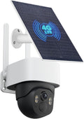 4G LTE Cellular Solar Security Camera Wireless Outdoor, No WiFi Solar Powered Cameras, 4MP PTZ 360° View, Motion Tracking, Color Night Vision, AI Detection, Built-in eSIM (No SIM Card Needed)