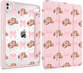 Case for iPad Pro 11 inch (M5) 2025 (M4) 2024 Release with Pencil Holder - Aesthetic Cute Preppy Design Trifold Cover with Soft TPU Bumper Clear Back Auto Sleep/Wake for Girls Women, Hat