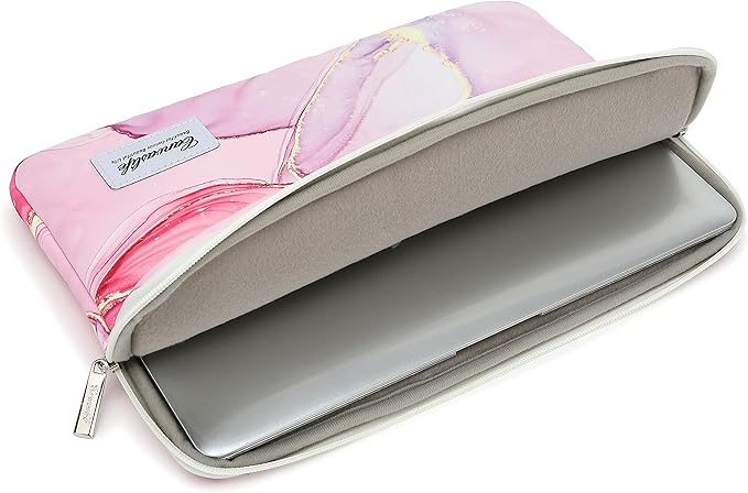 Canvaslife Pink Marble Pattern 13 inch Canvas Laptop Sleeve with Pocket 13 inch 13.3 inch Laptop 13 case13 Sleeve