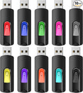 RAOYI 10 Pack 32GB USB Flash Drives Slide Retractable Memory Stick Bulk USB 2.0 Thumb Drive Jump Drive Zip Drive USB Sticks Data Storage Backup for PC Mac (32G, 10 Mixed Color)