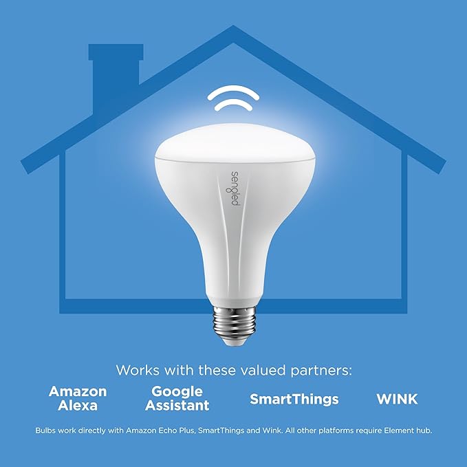 Sengled Smart Bulb, Zigbee Hub Required, Smart Light Bulb Works with Alexa, Google Home, SmartThings, Homekit and Siri, BR30 Dimmable Flood Light Bulb for Cans, Soft White 2700K, 650 LM, 9W, 8 Pack