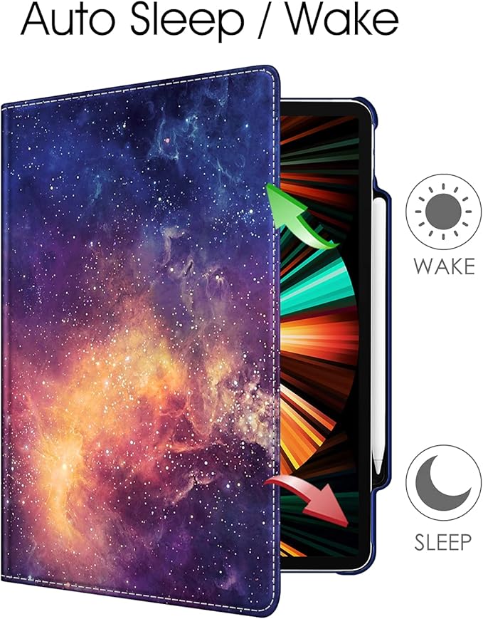 Fintie Rotating Case for iPad Pro 12.9-inch 6th Generation 2022-360 Degree Swiveling Protective Cover with Pencil Holder, Auto Sleep/Wake, Also Fit iPad Pro 12.9" 5th/4th/3rd Gen, Galaxy