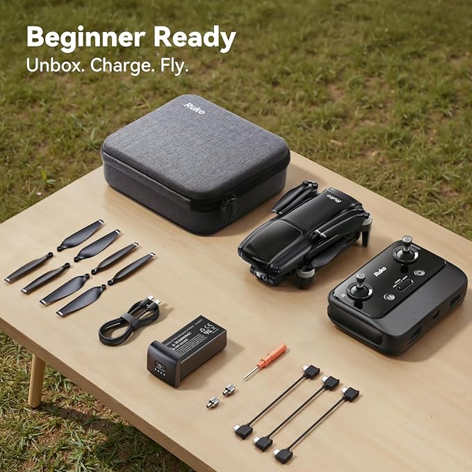 Ruko U11MINI 4K, Under 249g Pocket Drone with Camera for Adults 8K Photo 4K/30fps Video, 3-Axis Gimbal ElS, 20000ft Digital Transmission, FAA- Exempt (32-Min Flight)