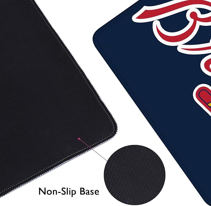 Baseball Mouse Pad Extended Large Gaming Desk Pad 31.5 x 11.8 Inch, XL Mousepad Topographic Mouse Pad with Anti-Slip Rubber Base for Atlanta Home Office