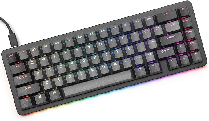 Drop ALT Mechanical Keyboard — 65% (67 Key) Gaming Keyboard, Hot-Swap Switches, Programmable Macros, RGB LED Backlighting, USB-C, Doubleshot PBT, Aluminum Frame (Kaihua Box White, Black)