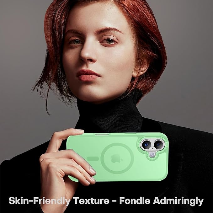 Newfuture Magnetic for iPhone 17 Case [Compatible with Magsafe] [Military Grade Drop Protection] Translucent Matte Anti-Scratch Shockproof Protective Phone Cover 6.3 Inch, Matcha Green