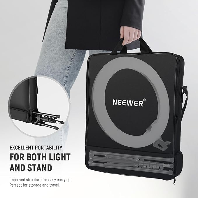 NEEWER 18 Inch RGB LED Ring Light APP Control with Tripod Stand and Phone HolderCompatible with iPhone for Selfie Makeup Lash Studio Streaming Video Recording Lighting, 42W Ringlight Dimmable,RGB18 II