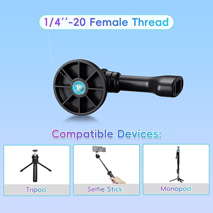 JJC Stylish 1/4 Tripod Mount Adapter for GoPro Go Pro Hero 13 12 11 10 9 8 7 6 5, DJI Osmo Action 4 3, AKASO, Insta360 Ace Pro and Other Action Cameras on Standard 1/4"-20 Tripod Selfie Stick Monopod
