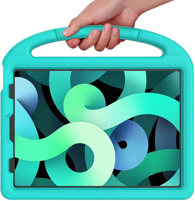 SUPLIK Kids Case for iPad Air 5th/4th Generation (10.9 inch,2022/2020), Built with Screen Protector, iPad Air 5 Kidproof Case with Handle Stand for Apple iPad Air Gen 4/5&Pro 11 Old Version, Cyan