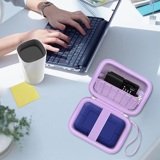 Canboc Carrying Case for LaCie Rugged SSD Pro5 2TB 4TB External Solid State Drive, Zipper Mesh Pocket fit Cable, Purple (Case Only)