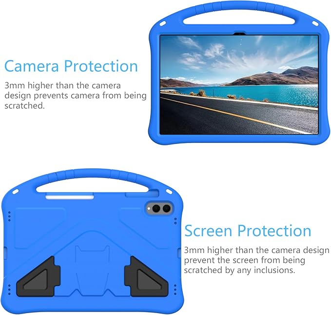 Kids Case for Samsung Galaxy Tab S11 Ultra 2025 14.6" Tablet, Techcircle Light Weight Shock Proof EVA Foam Handle Rugged Stand Protective Case, Blue