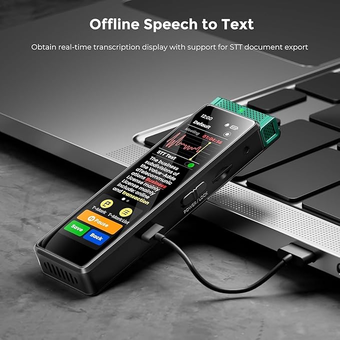 136GB Digital Voice Recorder with Playback, Innioasis R1 Full Touchscreen Voice Recorder with Bluetooth, Voice Activated Sound Audio Recorder Device with Mic (Green)