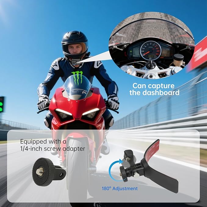 Suptig Helmet Chin Mount for GoPro Max Hero 13 12 11 10 9 8 Insta360 X5 X4 DJI Osmo Nano Action 3 4 5 Pro 6, More Action Camera, Bike Holder Mount, Motorcycle Chin Mount.