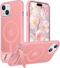 Magnetic Compatible with iPhone 15 Plus Case & iPhone 14 Plus Case, [Built-in Invisible Kickstand][Compatible with MagSafe][Military Grade Shockproof] Slim Translucent Matte Phone Case 6.7"