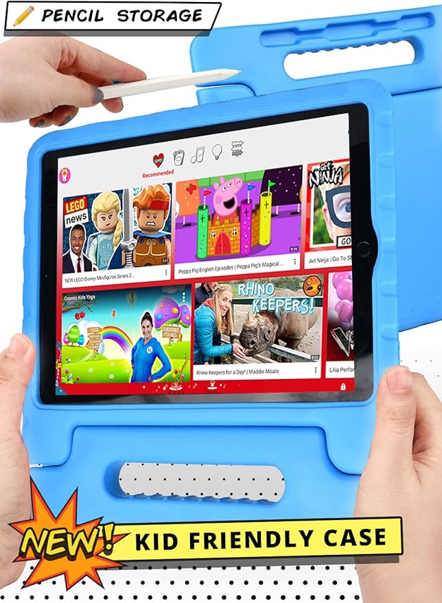 Official Cooper Dynamo Kids iPad Pro 12.9 Case for 1st/2nd Generation (2015/2017) | Unbreakable Protection, Magic Handle, Stand & Pencil Holder (NOT for 2018-2022 3rd-6th Gen) (Candy Blue)