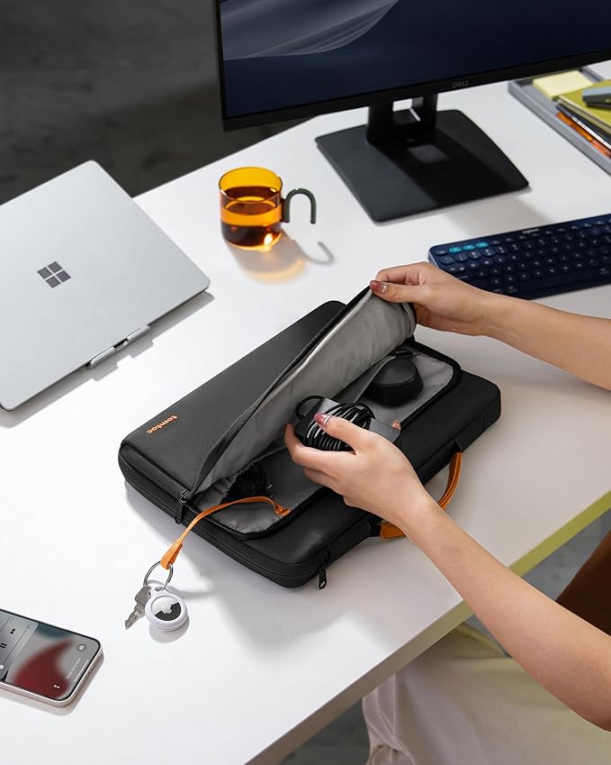 tomtoc 360 Protective Laptop Carrying Bag for The New Razer Blade Pro 17, HP Envy Laptop 17 Inch, Dell Inspiron 17 3000, ASUS ROG Zephyrus S 17.3 Inch, Notebook Bag with Accessory Pocket
