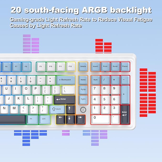 Ajazz AK980MAX Wired Magnetic Axis Mechanical Keyboard, 98% Hot-Swappable Custom Keyboard with RGB Backlighting, Pre-Lubricated Switches, PBT Keycaps, Suitable for MAC/Win/Visa/PC