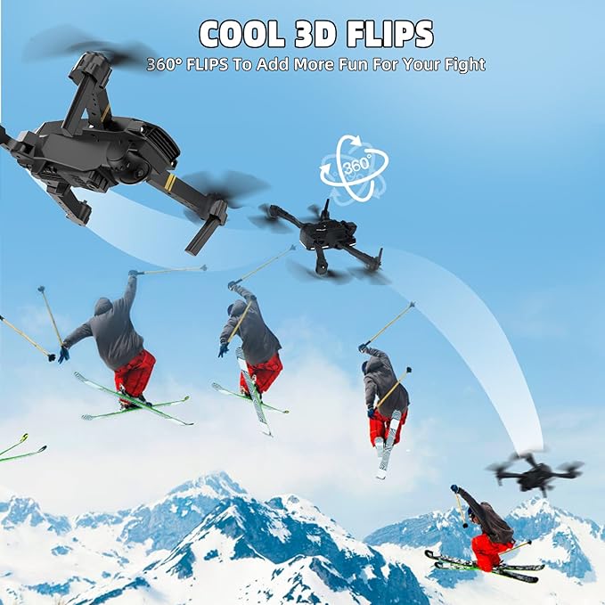 Drones with Camera for Adults 1080P Mini Drone with Camera Foldable Drones for Adults RC Quadcopter, Altitude Hold, One Key Take Off, 3D Flip, 3 Batteries
