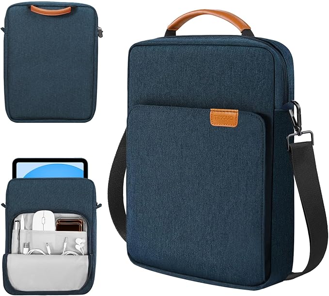 TiMOVO 9-11 Inch Tablet Sleeve Bag with Shoulder Strap for iPad 11-inch A16 2025, iPad 10th Gen. 10.9"/10.2", Galaxy Tab A9+/A11Plus 11", Indigo