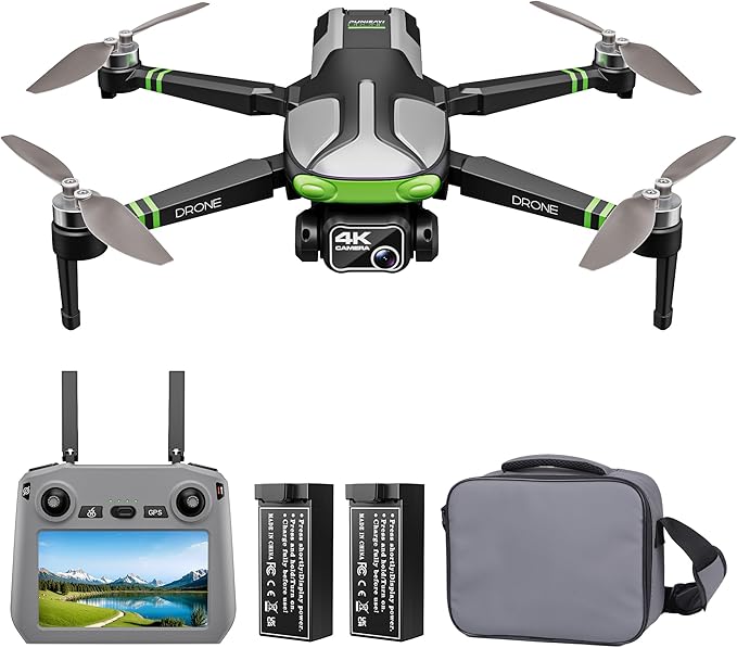 GPS Drones with Camera for Adults 4K, 100-Min Flight Time, 5.7" FPV Screen, Long Range Video Transmission, RC Quadcopter, GPS Follow, Auto Return, Beginner Mode, Foldable RC Drones with 2 Batteries