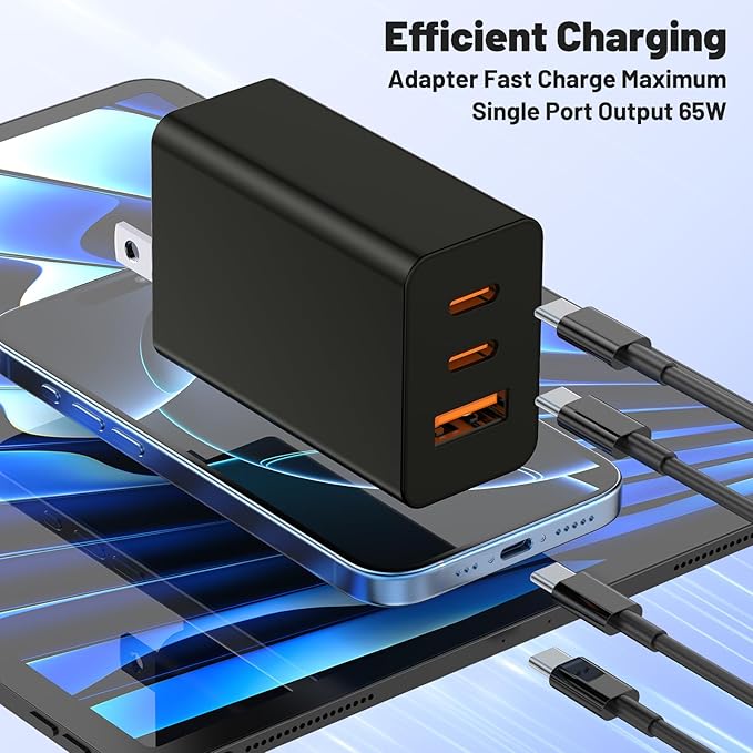 USB C Charger Block,100W GaN Super Fast Charging Station Hub,USB C Cube Plug,65W Type C Power Adapter Brick Box for MacBook Pro/Air,iPad,Apple iPhone 17 16 15 Pro Max,Samsung Galaxy S26+ S25 S24 Ultra