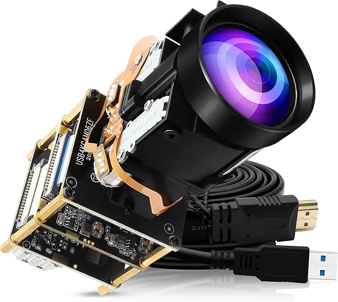ELP 12X Zoom 4K 30fps USB Camera Module 1080P 60fps HDMI USB Webcam Autofocus Manual Zoom Infrared Remote Control PC Camera H.265 H.264 High Speed Webcamera for Church Streaming Video Conference