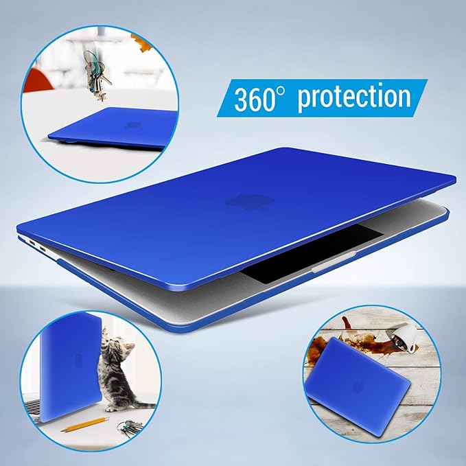 IBENZER Compatible with MacBook Pro 16 Inch Case A2141 Release 2020 2019, Hard Shell Case with Keyboard Cover & Type C Adapter for Old Version Mac Pro 16’’, Royal Blue, T16-RBL+1TC