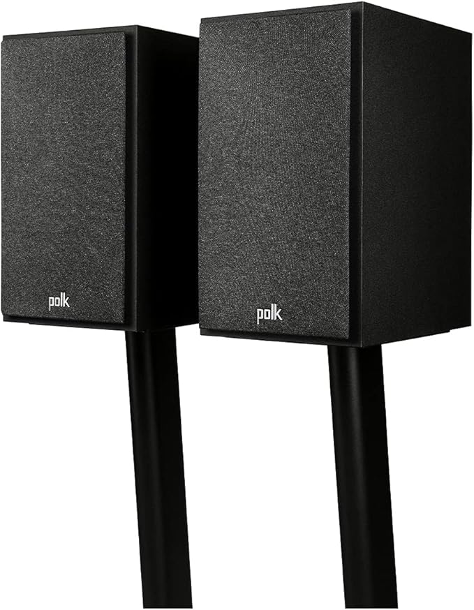 Polk Monitor XT20 Pair of Bookshelf or Surround Sound Speakers - Hi-Res Audio Certified, Dolby Atmos & DTS:X Compatible, 1" Terylene Tweeter & 6.5" Dynamically Balanced Woofer (Pair, Midnight Black)