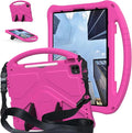 YRH Kids Case for iPad Air 13-in. M4/M3/M2 (2026/2025/2024), for iPad Pro 13-in. M5/M4 (2026/2024), with Strap Handle Stand, Pink