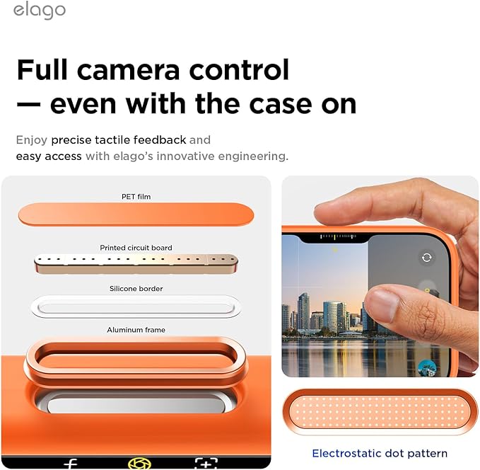 elago for iPhone Air Case, Premium Magnetic Silicone Case, Compatible with MagSafe, Liquid Silicone Material, Protective Cover, Shockproof, Slim Phone, 6.5 inch (Orange)
