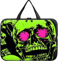 Laptop Sleeve Case Bag 15 inch, Neon Green Skull Slim Carrying Case Handbag Travel Laptop Bag for 15 inch MacBook Air M3/M2/15 Pro/Surface Laptop 7/6/5/4/3/ Dell XPS 15 Plus